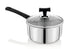 Vinod DONIV Stainless Steel Sandwich Bottom Solitaire Sauce Pan with Glass Lid Induction Friendly Capacity 1.1 Ltr 14cm
