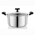 Vinod DONIV Stainless Steel Sandwich Bottom Solitaire Sauce Pot with Glass Lid and Side handle Induction Friendly Capacity 4.3 Liter 22cm