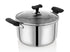 Vinod DONIV Stainless Steel Sandwich Bottom Solitaire Sauce Pot with Glass Lid and Side handle Induction Friendly Capacity 4.3 Liter 22cm