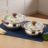 Vinod Stainless Steel Aroma Insulated Casserole with Glass Lid and Wooden Knob Set of 2 Pcs Capacity 750 ml and 1250 ml