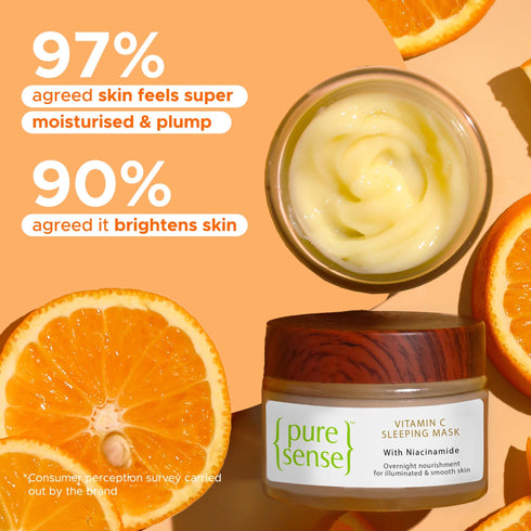 PureSense Vitamin C Sleeping Mask | Paraben & Sulphate Free | From the makers of Parachute Advansed