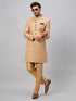 Vastramay Men's Beige Indo Western Set