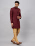 Vastramay Men's Maroon Indo Western Set