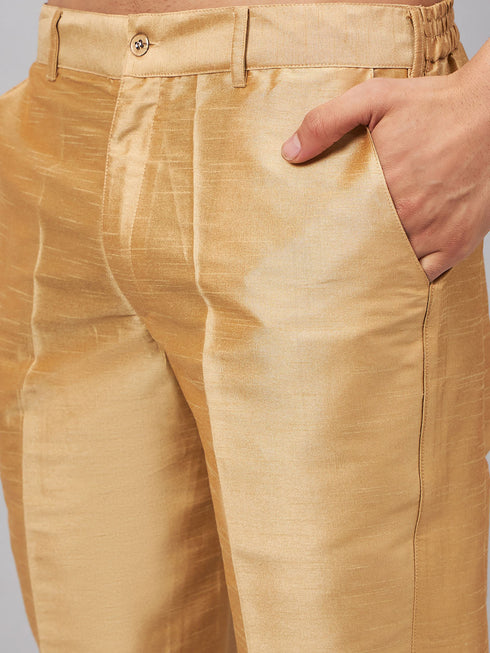 Vastramay Men's Navy Blue Indo Western Set