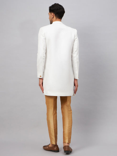 Vastramay Men's White Indo Western Set