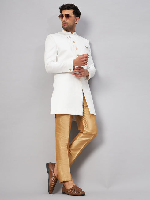 Vastramay Men's White Indo Western Set