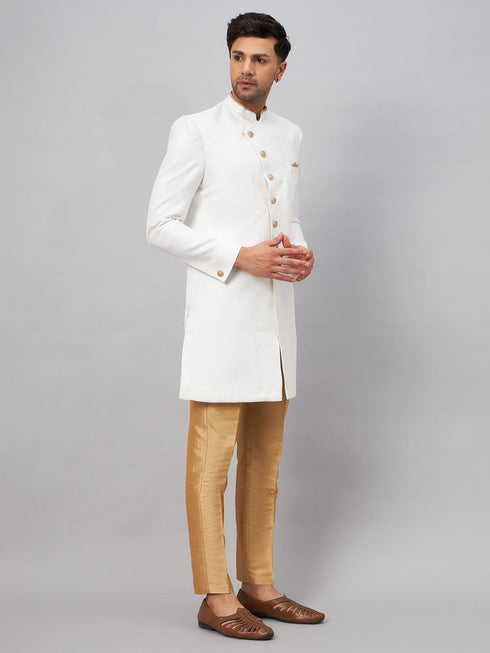 Vastramay Men's White Indo Western Set