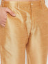 Vastramay Men's Cream Silk Blend Jacket with Kurta Pant Set