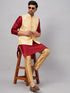 Vastramay Men's Gold Zari Weaved Jacket With Kurta Pant Set