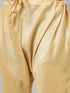Vastramay Men's Gold Zari Weaved Jacket With Kurta Pyjama Set