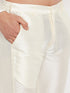 Vastramay Men's Gold Zari Weaved Jacket With Kurta Pant Set