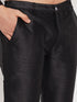 Vastramay Men's Rose Gold Jacquard Jacket With Kurta And Pant Set