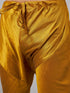 Vastramay Men's Coffee Jacket With Mustard Kurta And Pyjama Set