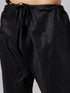 Vastramay Men's Maroon Jacket With Black Solid Silk Blend Kurta and Pyjama Set