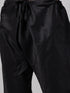 Vastramay Men's Orange Jacket With Black Solid Silk Blend Kurta and Pyjama Set