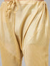 Vastramay Men's Orange Jacket With Gold Kurta And Pyjama Set