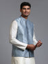 Vastramay Men's Grey Embellished Jacket