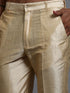 Vastramay Men's Grey Embellished Jacket with Gold Kurta Pant Set