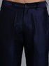 Vastramay Men's Grey Embellished Jacket with Navy Blue Kurta Pant Set