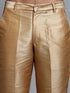 Vastramay Men's Grey Embellished Jacket with Rose Gold Kurta Pant Set