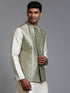 Vastramay Men's Mehndi Green Embellished Jacket
