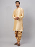 Men's Gold Zari Weaved Kurta Dhoti Set