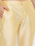 Vastramay Men's Gold Zari Weaved Kurta And Pant Set