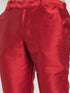 Vastramay Men's Pink Silk Blend Kurta and Maroon Pant Style Pyjama Set