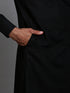 Vastramay Men's Black Cotton Blend Kurta Pyjama Set