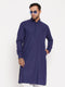 Vastramay Men's Blue Cotton Blend Kurta