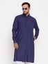 Vastramay Men's Blue Cotton Blend Kurta
