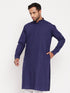 Vastramay Men's Blue Cotton Blend Kurta