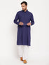 Vastramay Men's Blue Cotton Blend Kurta
