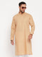Vastramay Men's Brown Cotton Blend Kurta