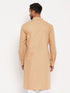 Vastramay Men's Brown Cotton Blend Kurta