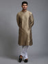 Vastramay Men's Green Cotton Blend Kurta Pyjama Set