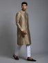 Vastramay Men's Green Cotton Blend Kurta Pyjama Set