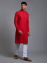 Vastramay Men's Maroon Cotton Blend Kurta Pyjama Set