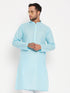 Vastramay Men's Aqua Cotton Kurta