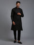 Vastramay Men's Black Kurta And Pant Set