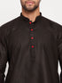 Vastramay Men's Black Kurta And White Pant Style Pyjama Set