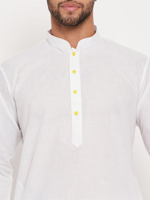 Vastramay Men's Cream Cotton Kurta