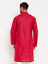 Vastramay Men's Maroon Cotton Kurta