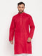 Vastramay Men's Maroon Cotton Kurta
