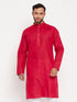 Vastramay Men's Maroon Cotton Kurta