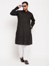 Vastramay Men's Black Kurta And White Pant Style Pyjama Set