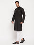 Vastramay Men's Black Kurta And White Pant Style Pyjama Set