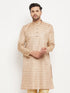 Vastramay Men's Beige Silk Blend Kurta