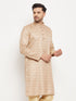 Vastramay Men's Beige Silk Blend Kurta
