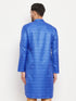 Vastramay Men's Blue Silk Blend Kurta